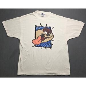 1997 Six Flags Looney‎ Tunes Warner Bros Tasmanian Devil Shirt XL Retro Y2K Wild